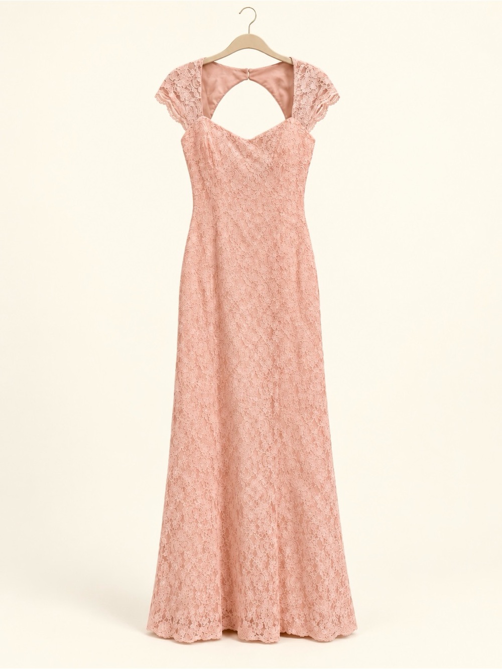 Ralph Lauren Blush Pink Lace Maxi Dress